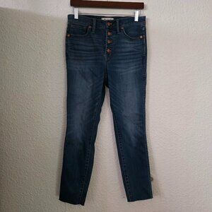 Madewell 0" High-Rise Skinny Crop Button Front Jeans Women's Size 28